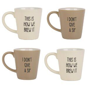 NWT Espresso Shot Mugs Set of 4 WHILE SUPPLIES LAST Ceramic Coffee Tea Cup 2.5oz